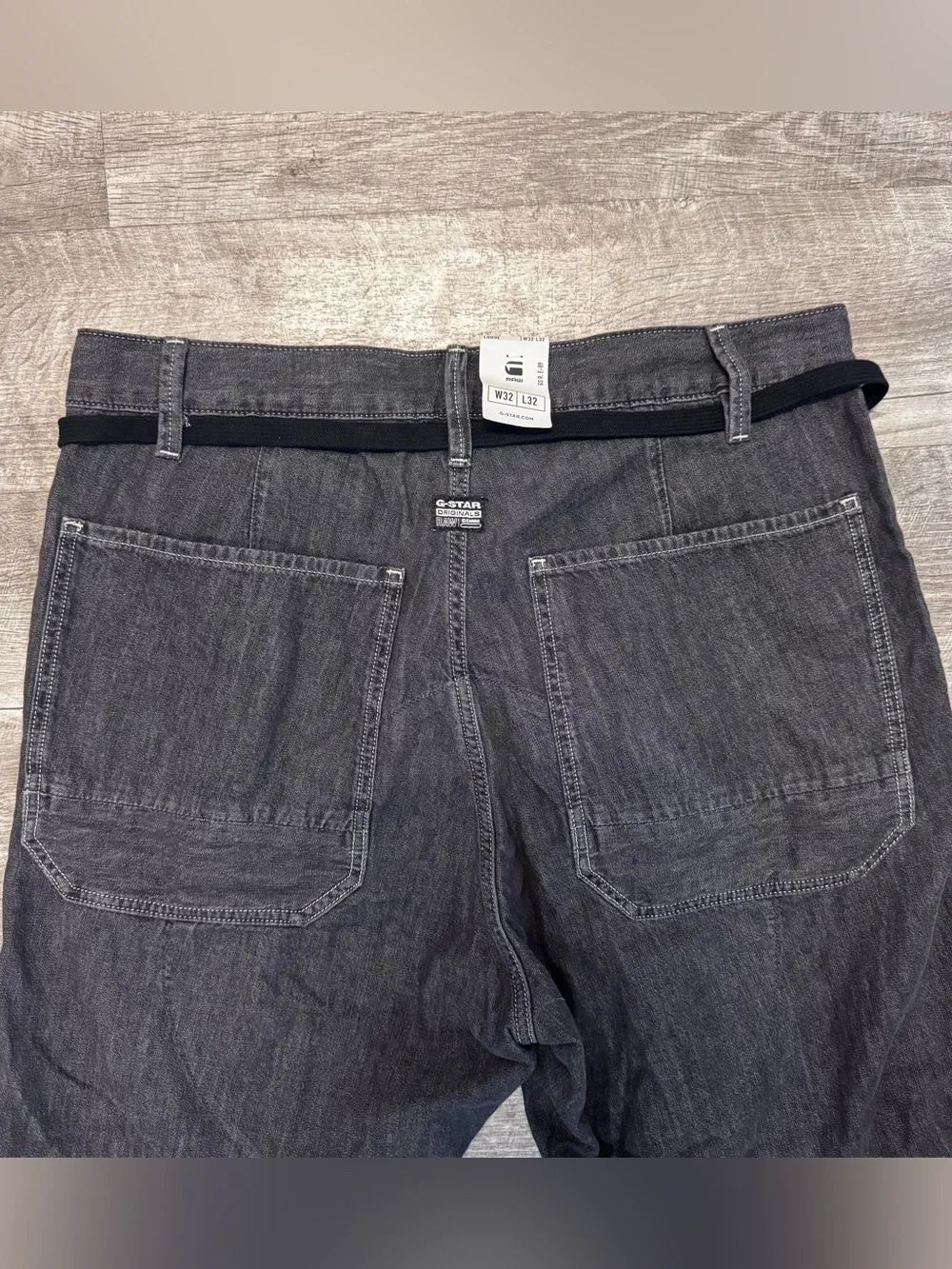 G Star Raw Palm Pleated Denim Pants Gray Wash NWT Button Fly Mens 35x30